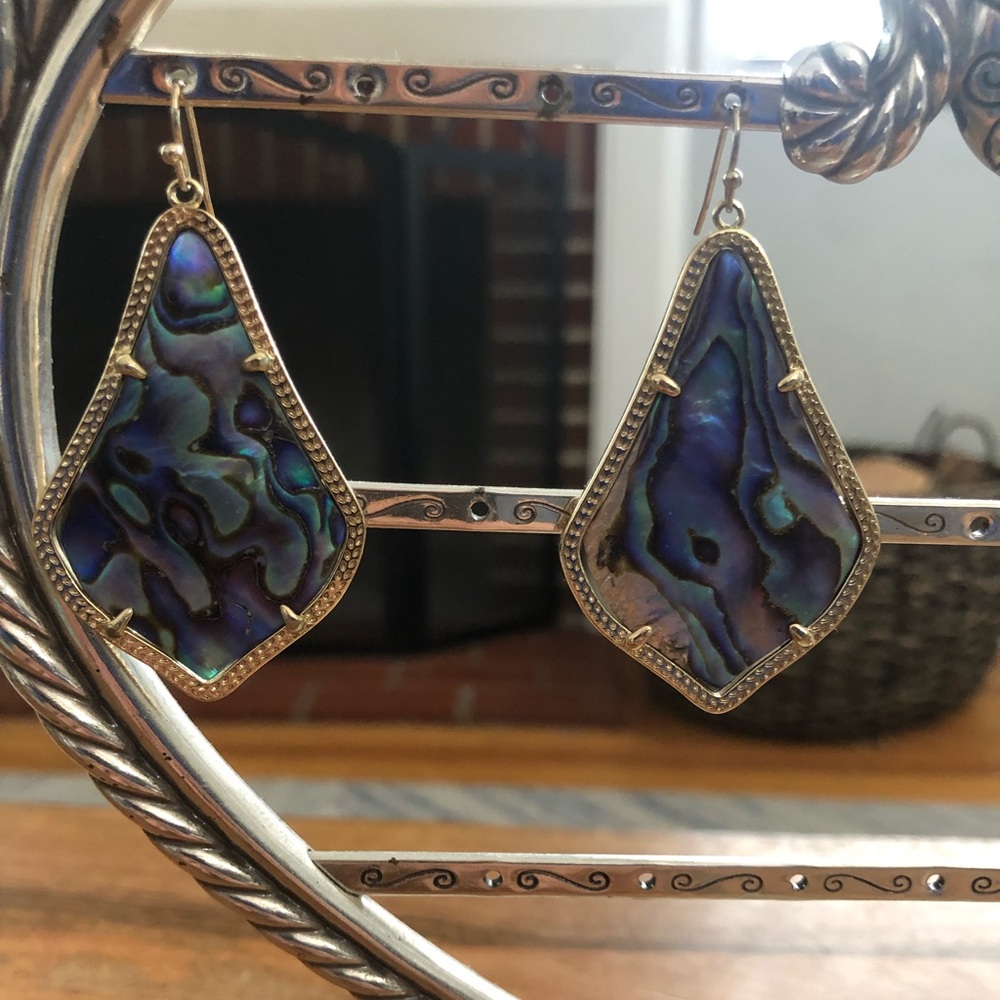 Kendra Scott abalone/gold Alexandra earrings